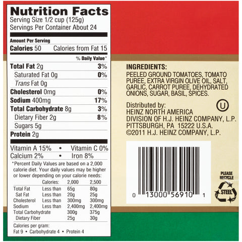 Bell'Orto® SAUCE PASTA W/ OLIVE OIL & HERBS 569100/78002499