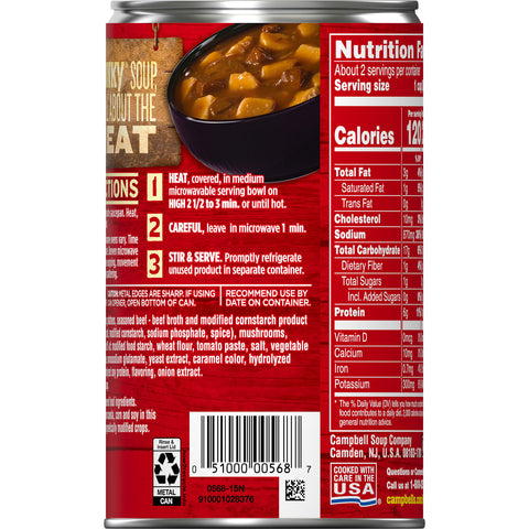 Campbells CHUNKY Steak and Potato Soup - 18.8 oz. can, 12 per case