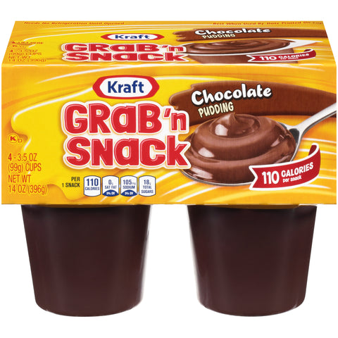Handi Snacks Chocolate Pudding 4 Pack, 14 Ounce -- 12 Case