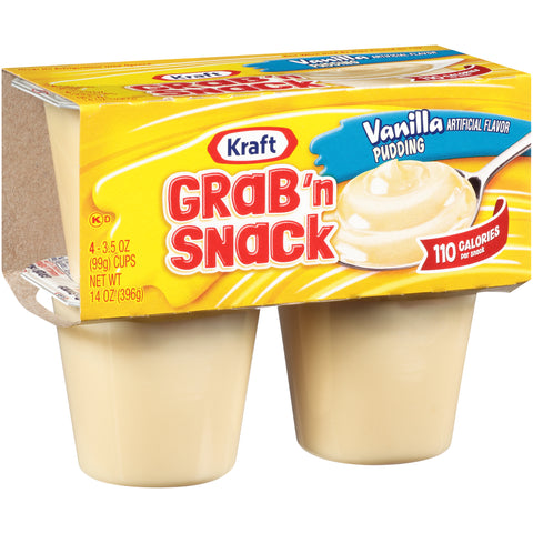 Grab N Snacks Vanilla Pudding 4 Pack, 14 Ounce -- 12 Case