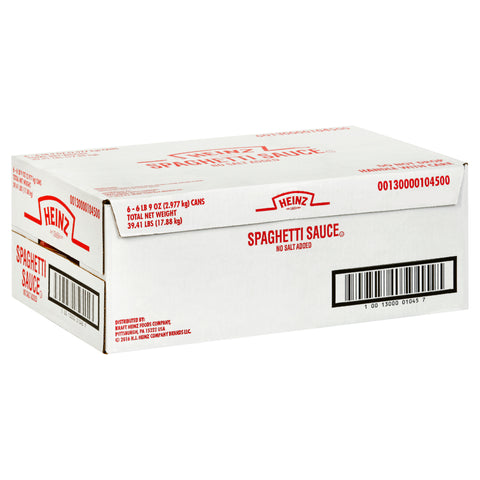 Heinz No Salt Spaghetti Sauce, 104 Ounce -- 6 per case.