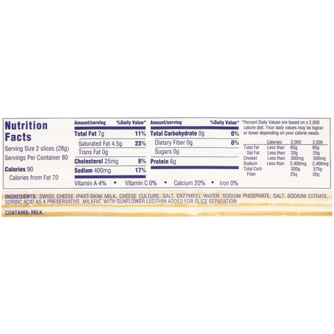 Kraft CHEESE AMERICAN SWISS SLICED 160 CT