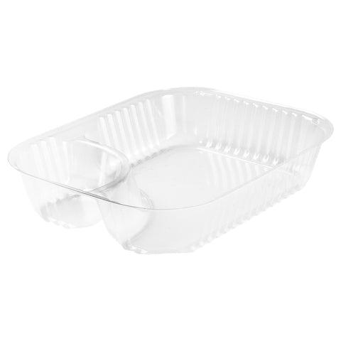 Container Plastic Clear Nacho Large 2-compartment 8x6