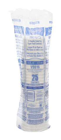 Solo® White CONTAINER PAPER FOOD DOUBLE SIDED POLY 16 OZ