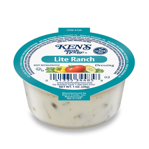 Ken's Foods DRESSING RANCH LITE ALL NATURAL SINGLE SERVE CUP REFRIGERATED