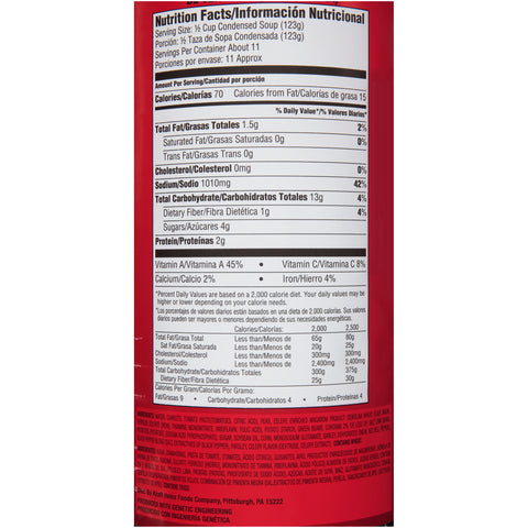 Heinz® SOUP VEGETARIAN VEGETABLE CONDENSED 443400/78003935
