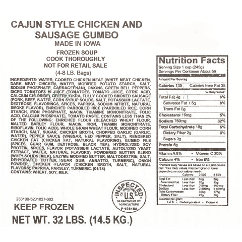 Chef Francisco® SOUP CAJUN CHICKEN & SAUSAGE GUMBO BAG