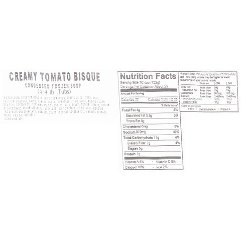 Chef Francisco Creamy Tomato Bisque Soup, 4 Pound -- 4 per case