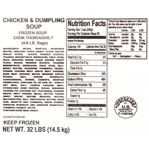 Chef Francisco® SOUP CHICKEN & DUMPLING 634040/78001409