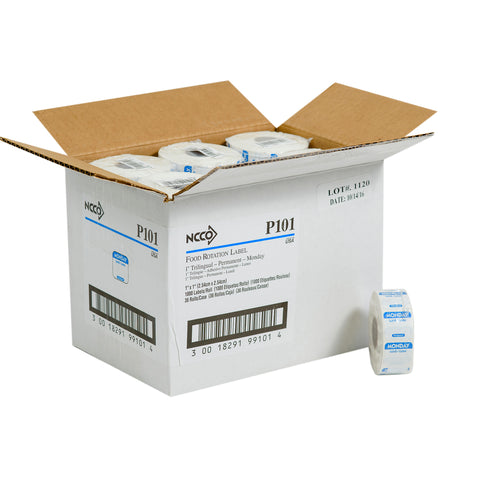 National Checking LABEL FOOD ROTATION TRILINGUAL BLUE MONDAY 1X1