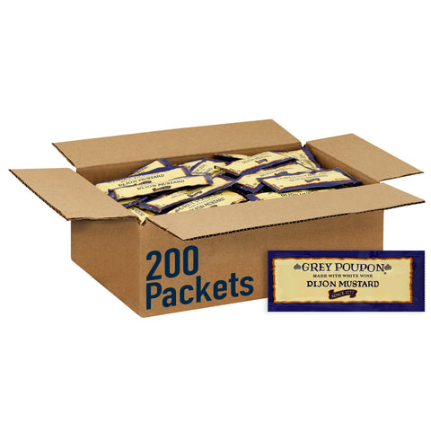 Grey Poupon Dijon Mustard Packets 200 Case .25 Ounce