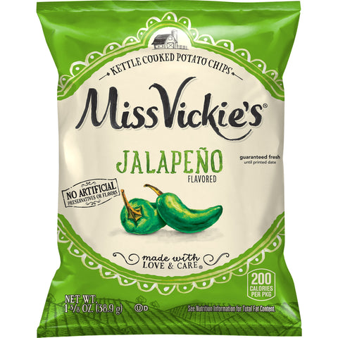 Miss Vickies Jalapeno Kettle Cooked Potato Chips, 1.37 Ounce -- 64 per case