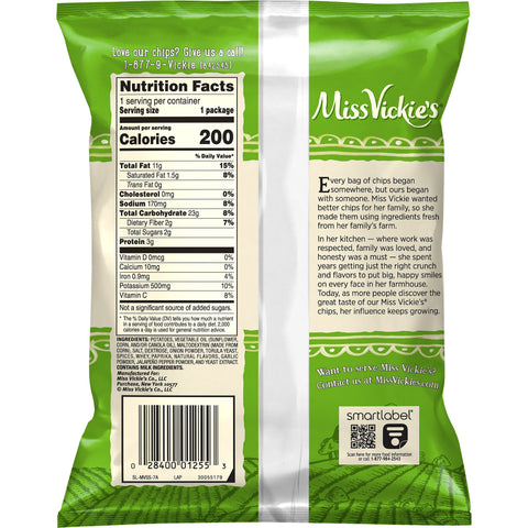 Miss Vickies Jalapeno Kettle Cooked Potato Chips, 1.37 Ounce -- 64 per case
