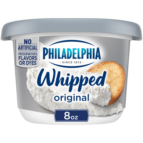 Kraft Philadelphia Whipped Plain Cream Cheese Spread, 8 Ounce -- 12 per case.