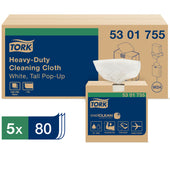 Tork® WIPER TOWEL CLEANING HEAVY DUTY POP UP WHITE 4.03X8.46