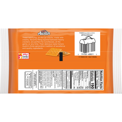 Austin Peanut Butter Cheese Sandwich Cracker, 1.38 Ounce -- 96 per case