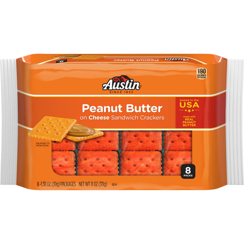Austin Peanut Butter Cheese Sandwich Cracker, 1.38 Ounce -- 96 per case