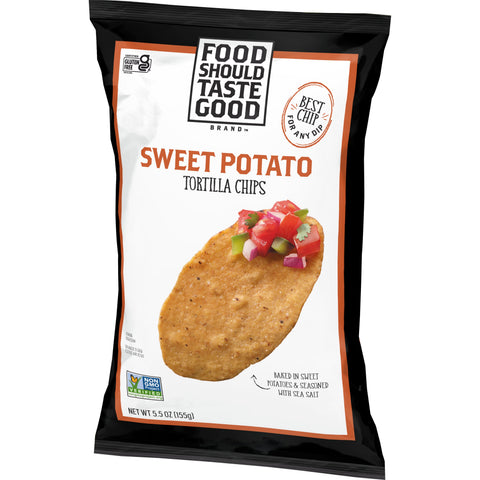 Food Should Taste Good Sweet Potato Tortilla Chips, 5.5 Ounce -- 12 per case.