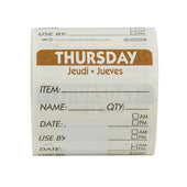 Label Trilingual Item/date/use By Dissolving Brown Thursday 2x2