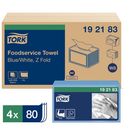 Tork® WIPER FOODSERVICE BLUE WHITE Z-FOLD