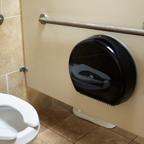 Dispenser Bath Tissue Plastic Black Jumbo