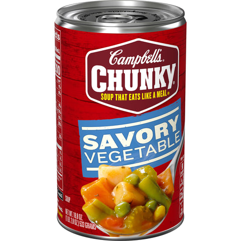 Campbells CHUNKY Savory Vegetable Soup, 19 oz. can, 12 per case