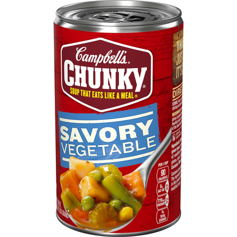 Campbells CHUNKY Savory Vegetable Soup, 19 oz. can, 12 per case