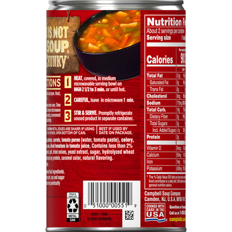 Campbells CHUNKY Savory Vegetable Soup, 19 oz. can, 12 per case