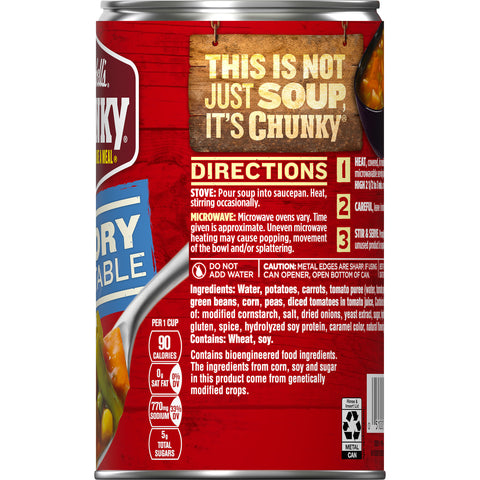 Campbells CHUNKY Savory Vegetable Soup, 19 oz. can, 12 per case