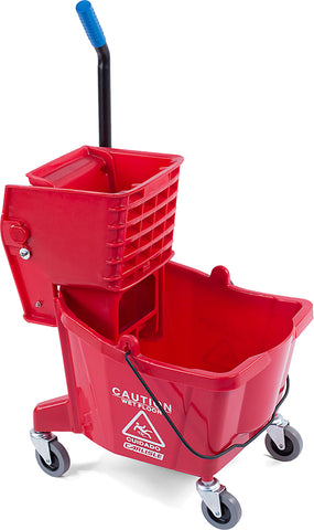 Mop Bucket W/ Side-press Wringer Red 26 Quart