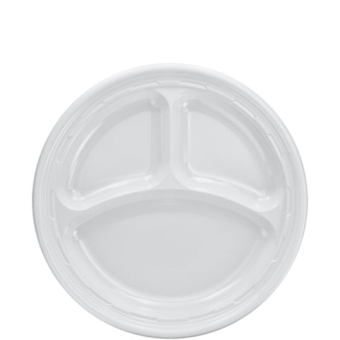 Plate Impact Plastic White 3-compartment 9