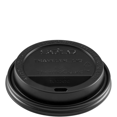 Lid High Impact Polystyrene Traveler® For Thermoguard® W/ Sip Hole Black