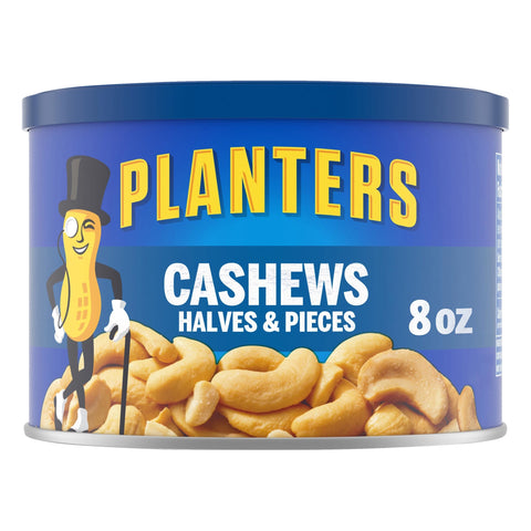 Planters Halves and Pieces Cashew Nut, 8 Ounce -- 12 per case.