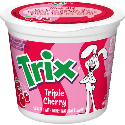 Yoplait Trix Triple Cherry Yogurt, 4 Ounce -- 48 per case.