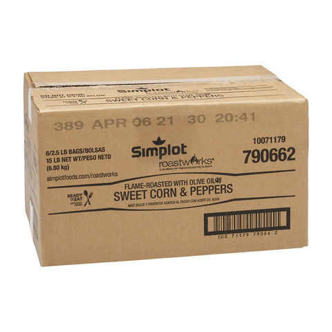 Roast Works Flame Roasted Sweet Corn and Peppers - 2.5 lb. package, 6 packages per case