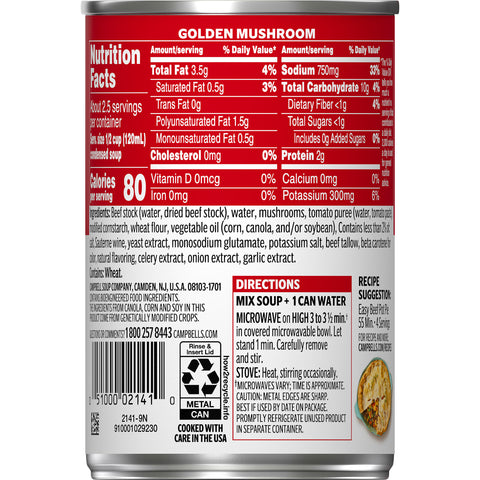 Campbells Condensed Golden Mushroom Soup - 10.75 oz. can, 12 per case