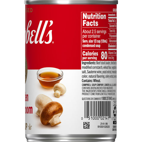 Campbells Condensed Golden Mushroom Soup - 10.75 oz. can, 12 per case