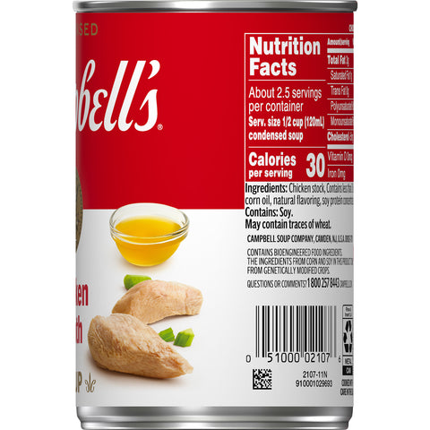 Campbells Condensed Chicken Broth - 10.5 oz. can, 12 per case