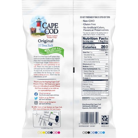 Cape Cod CHIP POTATO ORIGINAL REDUCED FAT