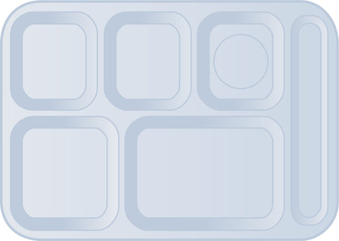 Carlisle TRAY SERVING LEFT-HAND 6-COMPARTMENT SLATE BLUE 10X14