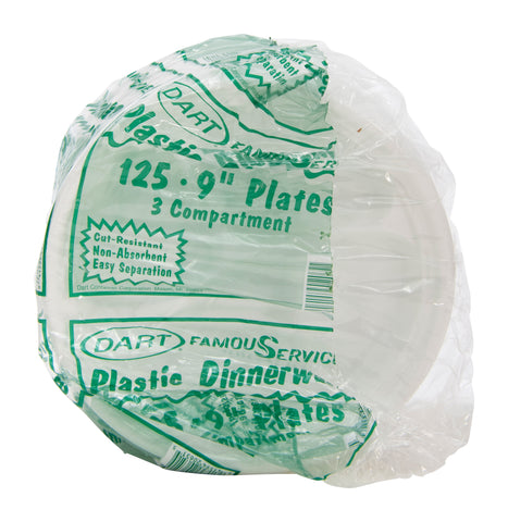 Plate Impact Plastic White 3-compartment 9
