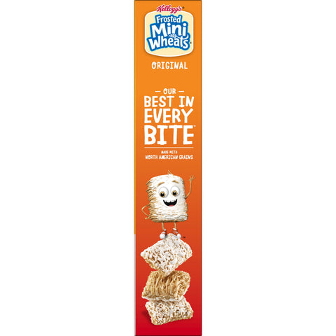 Kelloggs Bite Size Frosted Mini Wheats Cereal, 18 Ounce -- 16 per case.