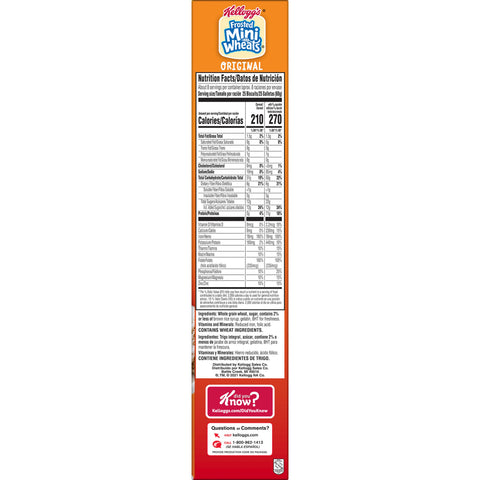 Kelloggs Bite Size Frosted Mini Wheats Cereal, 18 Ounce -- 16 per case.