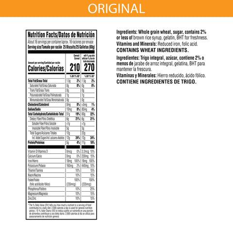 Kelloggs Bite Size Frosted Mini Wheats Cereal, 18 Ounce -- 16 per case.