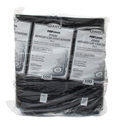 Dart CONTAINER FOAM BLACK HINGED 3-COMPARTMENT