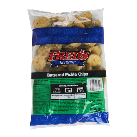 Freds Battered Pickle Chips, 2 Pound -- 6 per case.
