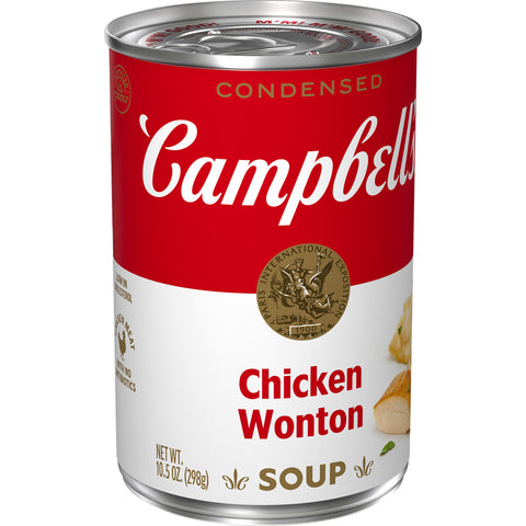 Campbells Condensed Chicken Won Ton Soup - 10.5 oz. can, 12 per case