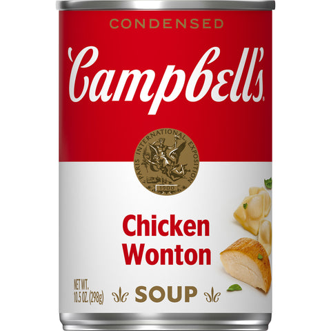 Campbells Condensed Chicken Won Ton Soup - 10.5 oz. can, 12 per case