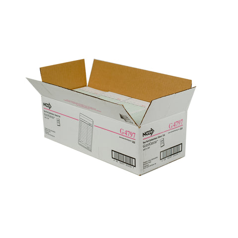 National Checking Company Carbonless Guest Check Board - 2 Part Green, 13 Line, 4.20 x 7.25 inch -- 2000 per case.