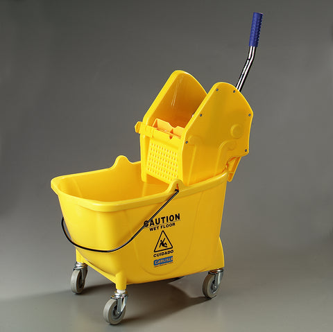 Flo-Pac® BUCKET MOP COMMERCIAL W/ DOWN-PRESS WRINGER YELLOW 35 QT